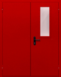 Фото двери «Двупольная со стеклом (красная)» в Самаре