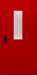 Фото двери «Однопольная со стеклом (красная)» в Самаре
