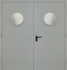 Фото двери «Двупольная с круглым стеклом EI-30» в Самаре