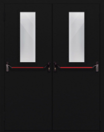 Фото двери «Двупольная со стеклом и антипаникой №64» в Самаре