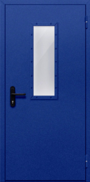 Фото двери «Однопольная со стеклом (синяя)» в Самаре