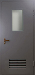 Фото двери «Техническая дверь №5 со стеклом и решеткой» в Самаре