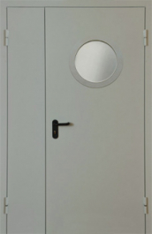 Фото двери «Полуторная с круглым стеклом EI-30» в Самаре
